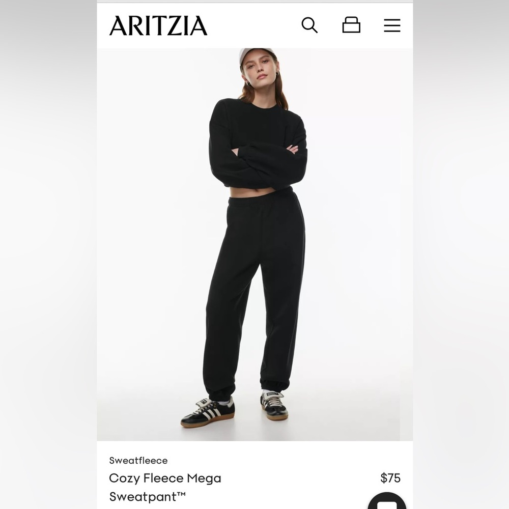 Aritzia TNA Black Sweatpants | Sz M, regular length